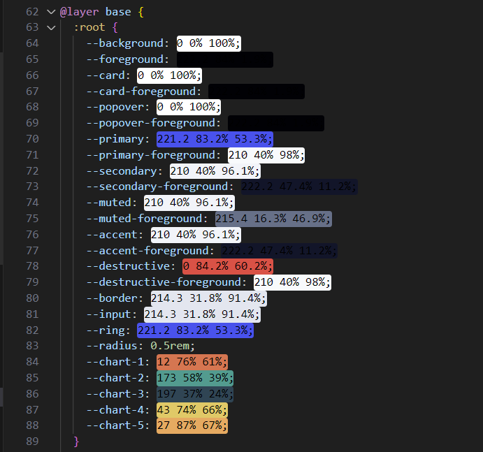 Color highlighting in VS Code